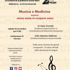 Musica e medicina – 18 novembre 2023