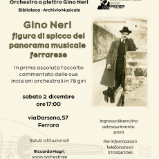 Gino Neri figura di spicco del panorama musicale ferrarese – 2 dicembre 2023