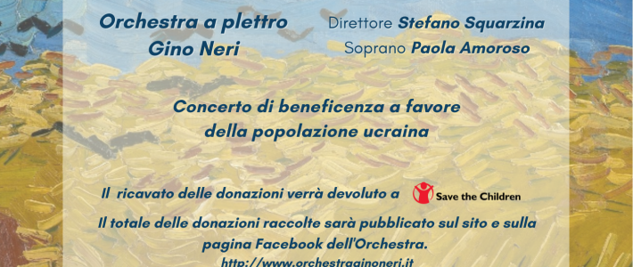 Musica e solidarietà per la pace – 1 maggio 2022