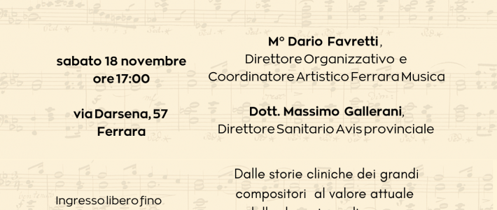 Musica e medicina – 18 novembre 2023