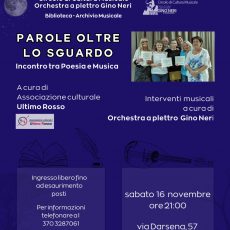 Ultimo Rosso “Parole oltre lo sguardo” – 16 novembre 24